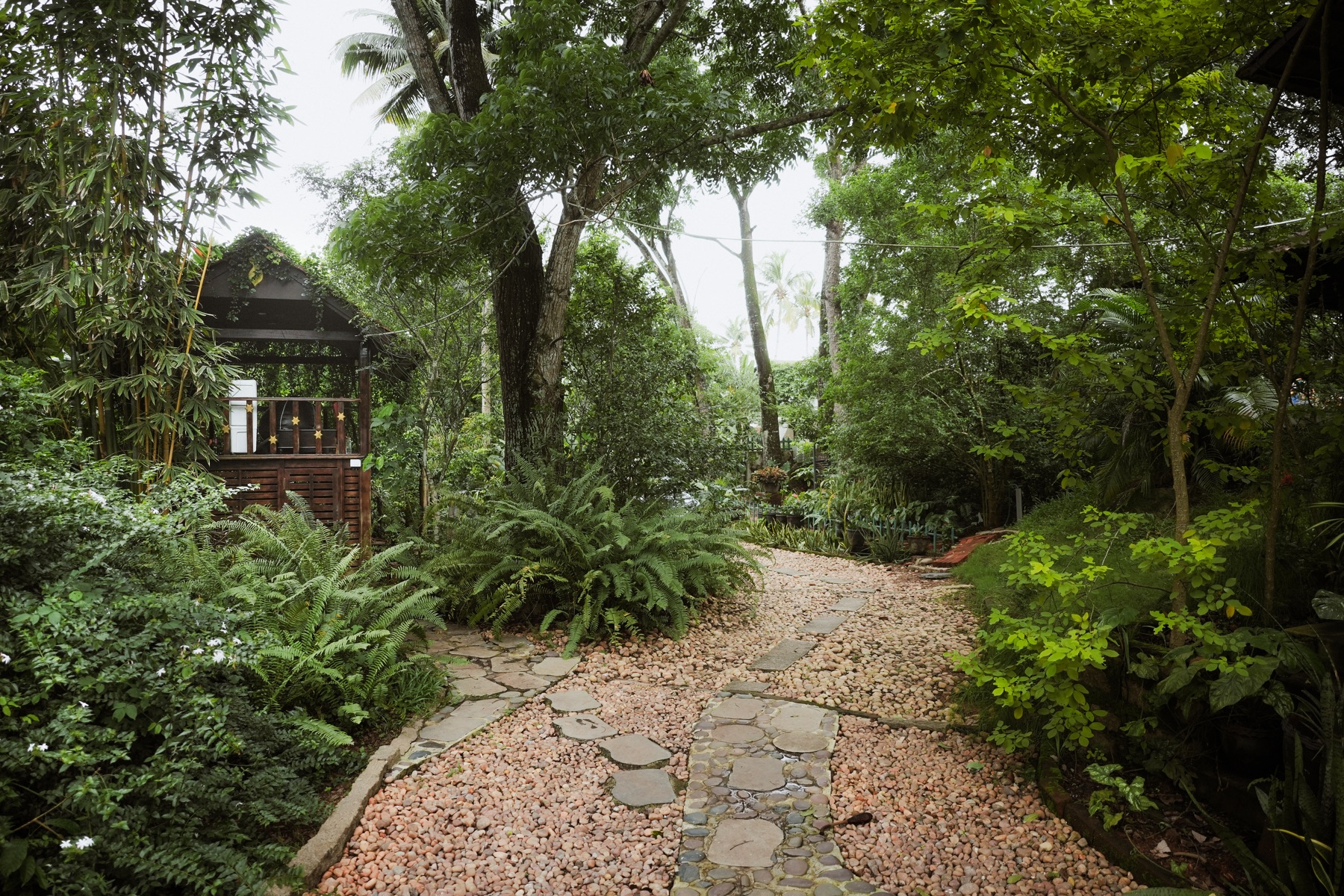 Stone and pebble garden path